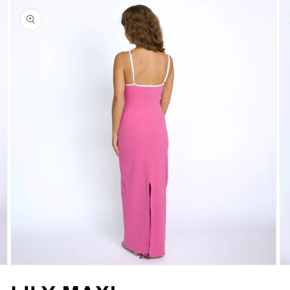 93 Play Street - Poppy Pink Lily Triangle Maxi Dress- Small- NWT - Picture 2 of 4
